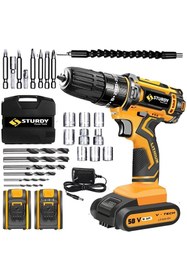 Resim Sturdy Japon Technology 12 Volt Ah Darbeli Metal Şanzuman Şarjlı Çift Akülü 24prç Uç Setli Darbeli 