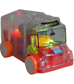 Resim Ctoy Işıklı Sesli Şeffaf Minibüs Kırmızı 