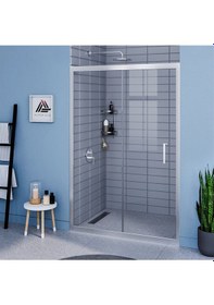 Resim Vesta D200 İki Duvar Arası 1 Sabit 1 Sürgü Duşakabin Parlak Profil Şeffaf Cam H: 190 Cm Diğer 