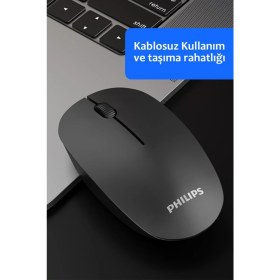Resim Philips SPK7221 Kablosuz Optik Mouse 2.4ghz 1600DPI Siyah 