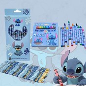 Resim Stitch 2 adet 12 Renkli Kalem + 12 Renkli Renkli Kalem Seti | Renkli Çizim Hediye Kutusu | Sanat Boyama ve Doodling Hediye Kutusu | Hediye Verme İçin Hediye 