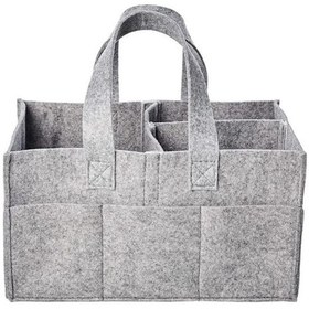 Resim Katlanabilir Taşınabilir Keçe Organizatör Çanta Gri 