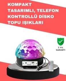 Resim Çok Renkli Led Masaüstü Disko Topu Parti Aydınlatma Cihazı 