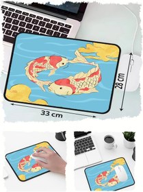 Resim Ying Yang Balık Tasarımlı 33x28 Cm Mousepad Kaymaz Taban Rahat Konforlu Mouse Pad 