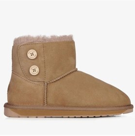 Resim Emu Australia Leather Piction Boot Kadın Koyun Derisi Koyun Kürkü Bot Bej Camel 