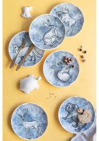 Resim North Pino 6 Parça 19cm Porselen Pasta Seti Renkli 