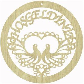 Resim Ahşap Kapı Süsü Hoşgeldiniz L97 