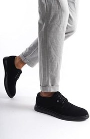 Resim Mbrgn86-s Siyah Erkek Cilt Bağcıklı Loafer, Siyah, 40 