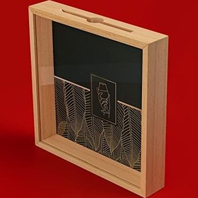 Resim Ahşap Şarap Mantarı Koleksiyon Kutusu 