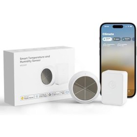 Resim SkyGOO Meross WLAN higrometre iç termometre, akıllı sıcaklık ve nem ölçer, güneş enerjisi beslemeli, uygula 
