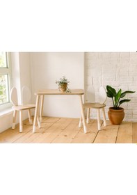 Resim The Bunny 1 Masa + 2 Sandalye (Çocuklar için Yaz-Sil Montessori Aktivite ve Etkinlik Masa Sandalye Takımı) 