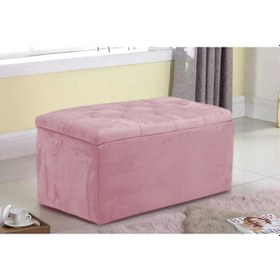 Resim Lüks Sandıklı Kapitoneli Puf 60 Cm Pudra 