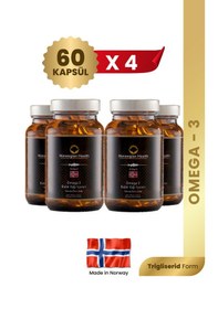 Resim Norwegian Health Omega 3 1000 MG Somon&Morina Balık Yağı 4 x 60 Kapsül 