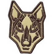 Resim Ex Patch Kahverengi Geometrik Kurt Motifli Figürlü Patch 6.5 X 9 Cm 