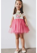 Resim DeFacto Kız Bebek Barbie Kısa Kollu Yazlık Tül Elbise F0529A525SMER105 