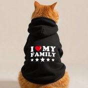 Resim 1 Siyah Kedi Kapüşonlu Kazak, Sonbahar ve Kış İçin Sıcak Tüy Dökmez Teddy Bear Pomeranian Küçük Irk Yavru Köpek Sweatshirt 