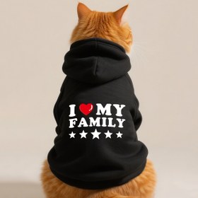 Resim 1 Siyah Kedi Kapüşonlu Kazak, Sonbahar ve Kış İçin Sıcak Tüy Dökmez Teddy Bear Pomeranian Küçük Irk Yavru Köpek Sweatshirt 