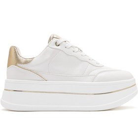 Resim Derimod Kadın Beyaz Bağcıklı Kalın Tabanlı Sneaker 25SFD431018 
