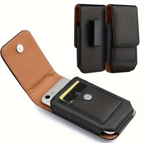 Resim Rahat Suni Deri Bel Çantası, Çıkarılabilir Omuz Askılı, Katlanabilir Manyetik Kapanışlı Telefon Çantası, Kartlıklı, Suya Dayanıklı ve Hafif Günlük Seyahat Bel Çantası 