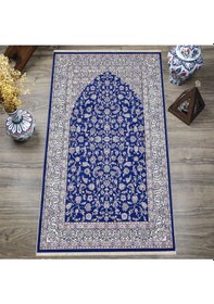 Resim Dijital Baskılı, Yıkanabilir, Yumuşak Dokulu Çocuk Ve Yetişkin Seccade S-dot-123-2 Mavi 