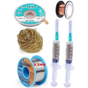 Resim Mechanic/ Lehim 40g 0,5mm Havya Ucu Temizleme Teli Lehim Toplama Cp-3515 Emme Teli 3,5mm Lehimleme Set02 
