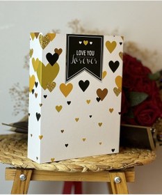 Resim Rabsev Fotoğraf Albümü 10x15cm 200 Fotoğraf Kapasiteli Renkli Love You Desenli Anı Albümü 