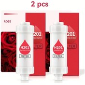 Resim Honeybeeshop 2li Paket Gül Kokulu Duş Başlığı Filtresi C Vitamini Deklorasyon Su Arıtma Ev Otel 