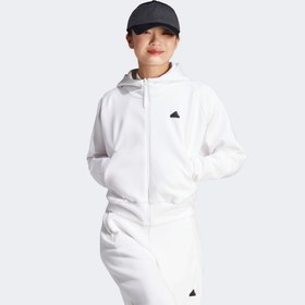 Resim adidas Z.N.E. Full-Zip Kapüşonlu Kadın Beyaz Eşofman Üstü 