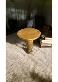 Resim Simillo Wooden Ahşap Tekli Mantar Yan Sehpa Modern Koyu Ceviz Renkli Fiskos Kod:trd10748 Kahverengi 