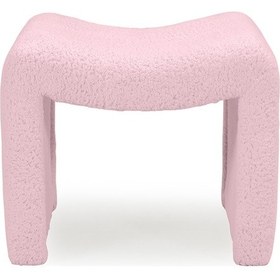 Resim Tokyo Peluş Oval Puf Pembe Pembe 