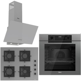 Resim Ferre Grey FryArt 3 lü Ankastre Set ( QEP63CPR - SC208-FA - D088 ) Döküm Izgara 