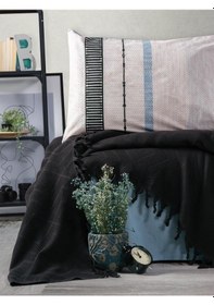 Resim Cotton Box Jakarlı Çift Kişilik Pike Takımı Origin Siyah 