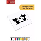 Resim Aşık Kediler Sticker Oto Motor Laptop Duvar Folyo Sticker 60 X 42 Cm 