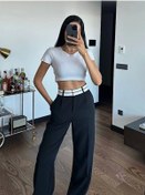 Resim Belt Kemer Detay Pantolon Siyah 