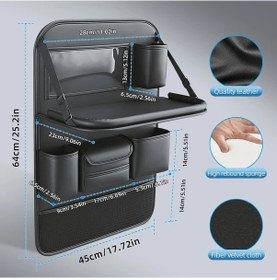 Resim Chuangyinshop Siyah/masaüstü 1 Adet Premium Yapışan Deri Araç Arka Koltuk Organizatörü Katlanır Masa Tepsili Tablet Laptop Tutucu 