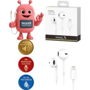 Resim Mobilx iPhone Lightning Kablolu Kulaklık – Orijinal Ses, Mikrofonlu, Tak-Çalıştır 