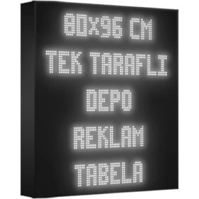 Resim Depo Tabela Reklam Beyaz Kayan Yazı LED Tabela 80 x 96 cm Tek Taraflı Depo Reklam Tabela 