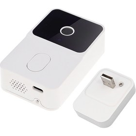 Resim Beyaz Kameralı Akıllı Kapı Zili Kamera Sistemli Mini Doorbell Görüntülü Kapı Zili Hareket Sensörlü Gece Görüşlü Ev Ofis Güvenlik Şarjlı Kapı Zili 