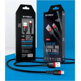 Resim Syrox Micro USB Data ve Şarj Kablosu Android Uyumlu 1 m 2.0A Hızlı Şarj Dayanıklı Örgü Kaplama 