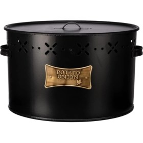 Resim Özbience Metal Bölmeli Patates ve Soğan Kovası, Siyah, 18 Litre 