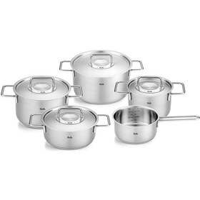 Resim Fissler Pure Collection 9 Parça Metal Kapak Çelik Tencere Seti 