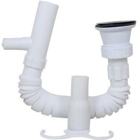 Resim Körüklü Lavabo / Mutfak Eviye Gider Sifonu Çamaşır Çıkışlı 1.Kali 