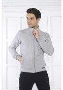 Resim Escetic Erkek Spor Slimfit, Dik Yaka, 4 Cepli, 4 Mevsim Gri Eşofm Gri 