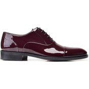 Resim Klasik Bağcıklı Oxford Bordo Rugan Erkek Ayakkabı -11837- 