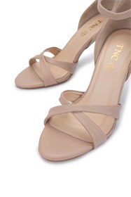 Resim Tamer Tanca Kadın Vegan Bej Topuklu Ayakkabı 