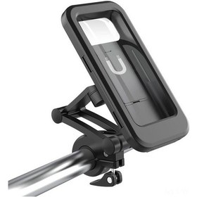 Resim Neevoyu Büyük Boylu Bisiklet Motosiklet Telefon Tutucu - Su Geçirmez, Açı Ayarlanabilir, Sağlam Sabitlenme, Kol Bağlama, Kolay Kurulum Siyah 