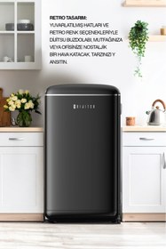 Resim Dijitsu Db120rbl Retro Siyah Buzdolabı 