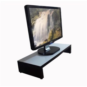 Resim Wooden Gold Zıtların Birliği Mat Siyah Beyaz Monitör Standı 50 Cm X 22 Cm 