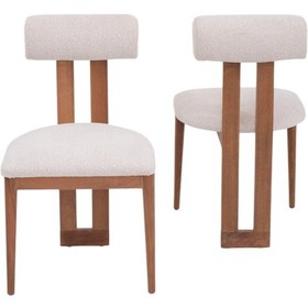 Resim Rixos Ahşap Boyalı Yemek Sandalyesi 2 Li Set Ceviz 