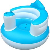 Resim Şişme Bebek Sandalyesi Taşınabilir Çocuk Kanepe Eğitim Koltuğu Bebek Arabası Beslenme Duş Oyun Plaj Pvc Mavi 